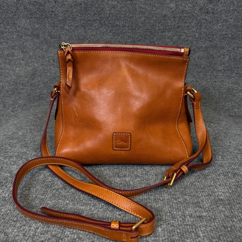 Dooney & Bourke Florentine Leather Laurel Crossbody Natural Brown Purse Bag
